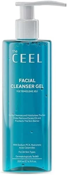 The Ceel Seramid Etkili Yüz Temizleme Jeli 200 ml - Hyaluronik Asit, Panthenol ve Probiyotik İçeren Nemlendirici ve Arındırıcı Yüz Yıkama Jeli, Tüm Cilt Tipleri İçin Günlük Temizleyici — Cilt bakımı