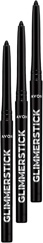 Avon Glimmersticks Asansörlü Açılıp Kapanabilen Göz Kalemi Blackest Black Üçlü Set — Makyaj
