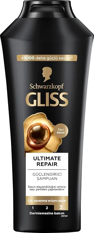 Gliss Ultimate Repair Keratin içeren Derinlemesine Güçlendirici Şampuan 400 ml Yıpranmış Kuru Saçlar — Saç bakımı