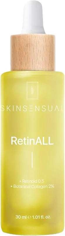 Skin Sensual RetinALL Yaşlanma Karşıtı Cilt Bakım Serumu 30 ml, %0, 5 Retinoid &%2 Botanical Collagen, İnce Çizgi ve Kırışıklık Karşıtı Bakım — Makyaj