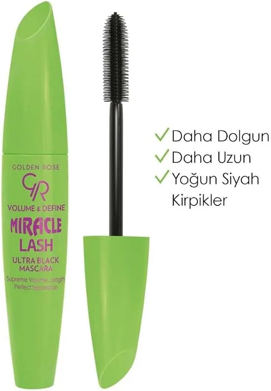Golden Rose Volume & Define Miracle Lash Mascara - Hacim Sağlayan Ultra Siyah Maskara — Makyaj