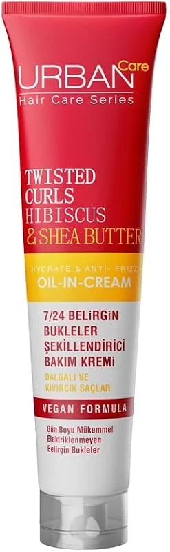 URBAN Care Twisted Curls Hibiscus & Shea Butter Kıvırcık ve Dalgalı Saçlara Özel Durulanmayan Bakım Kremi 175 ml- Vegan — Cilt bakımı