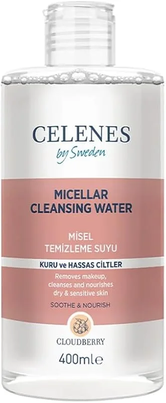 Celenes By Sweden Cloudberry Misel Temizleme Suyu Kuru ve Hassas Ciltler, 400 ml — Cilt bakımı