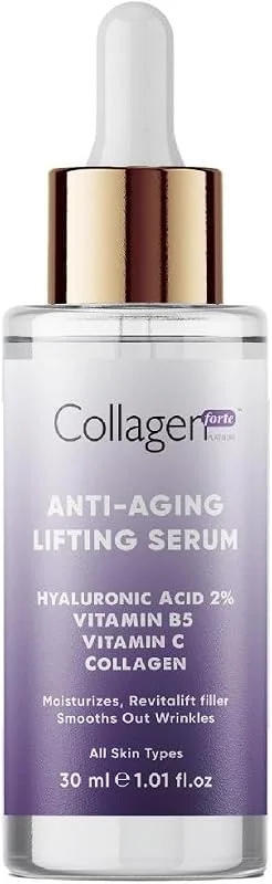 Collagen Forte Hyaluronik Asit Serum 30ml, Yaşlanma Karşıtı, Kolajen Içerikli, Vitamin B5, C Vitamini — Cilt bakımı