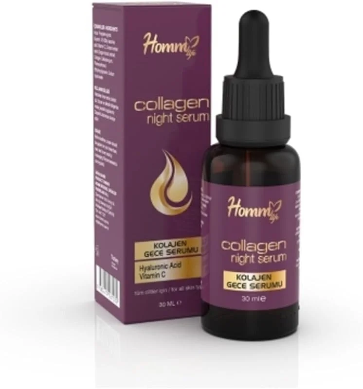Kolajen Gece Serumu, 30ml, Hyalüronik Asit ve Vitamin C İçeren — Cilt bakımı