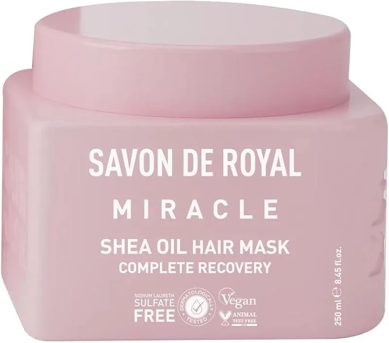 Savon De Royal Miracle Saç Bakım Maskesi 250 ml, Boyalı Ve Kıvırcık Saçlar, Iyileşme Etkili, Shea Yağı — Saç bakımı