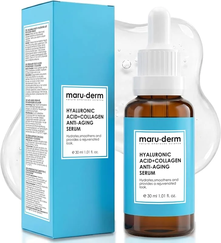 Maruderm%2 Hyalüronik Asit &%5 Kolajen Cilt Bakım Serumu – Yoğun Nem ve Dolgun Görünüm Destekleyici Yüz Serumu, Peptit & Panthenol ile, 30 ML — Cilt bakımı