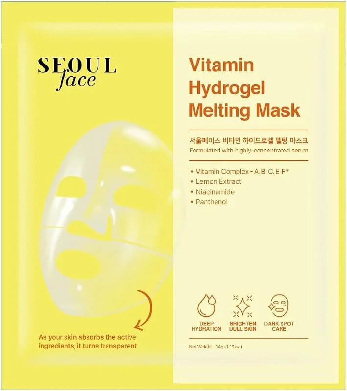 Dermal Seoulface Vitamin Hydrojel Şeffaflaşan Eriyen Maske 34 g — Cilt bakımı
