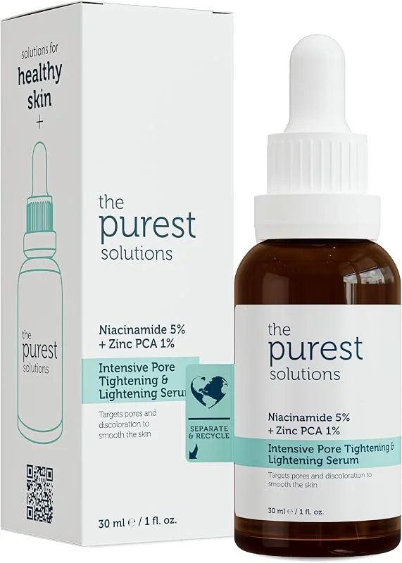 The Purest Solutions, Gözenek ve Siyah Nokta Karşıtı, Sivilce Önleyici Niacinamide Cilt Bakım Serumu 30 ml (Niacinamide 5% & Zinc Pca 1%) — Cilt bakımı