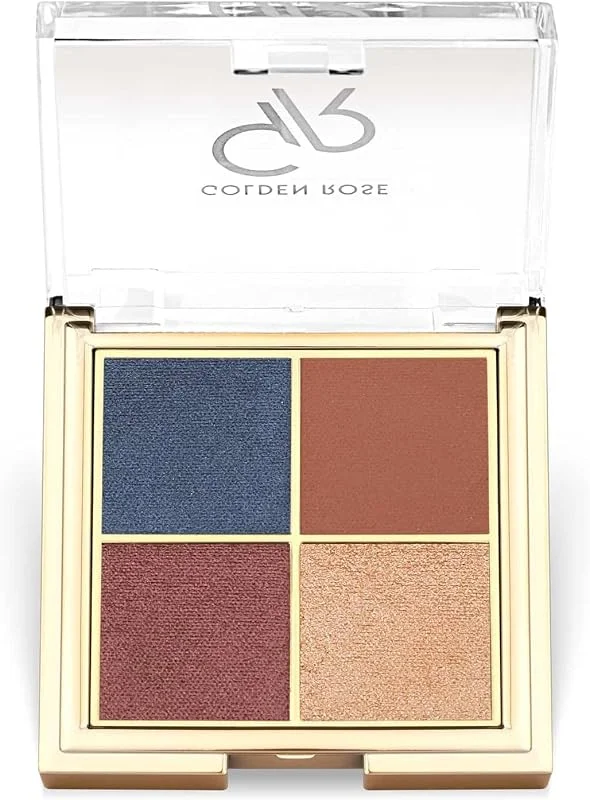 Golden Rose Quattro Eyeshadow Palette - 03 Blue Charm - Dörtlü Far Paleti — Makyaj