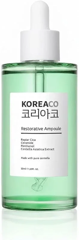 Koreaco Centella ve Cica ve Ceramide Onarıcı, Aydınlatıcı, 24 Saat Nemlendirme Ampoule — Cilt bakımı