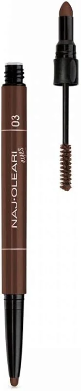 Naj Oleari 3 in 1 Perfect Brow Brunettes Kaş Kalemi, Göz Kalemi ve Maskara — Makyaj