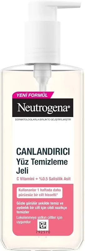 Neutrogena Canlandırıcı (C Vitamini + %0.5 Salisilik Asit İçeren) Yüz Temizleme Jeli 200 Ml — Cilt bakımı