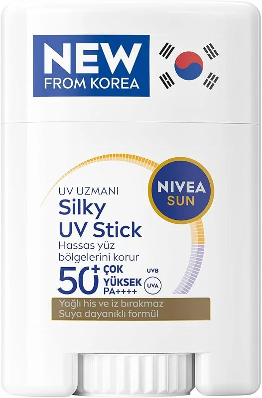 NIVEA SUN SPF50+ Yüksek Güneş Korumalı Kore Stick Yüz Güneş Kremi 15 gr, Hassas Yüz Bölgeleri, Kokusuz Formül, Makyaj Altına Uygulanabilir, Cep Boy — Cilt bakımı