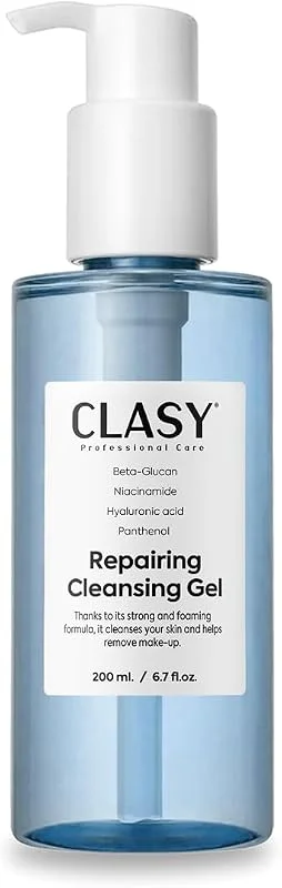 CLASYCARE Onarıcı Gözenek Sıkılaştırıcı Yüz Temizleme Jeli – Hassas ve Karma Ciltler İçin Nazik Nemlendirici Yüz Temizleyici, Günlük Yüz Yıkama ve Makyaj Temizleyici, 200 ml — Cilt bakımı