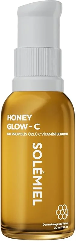 Solémiel Bal ve Propolis Özlü C Vitamini Serumu 30 ML - Alpha Arbutin, Ferulik Asit ve Niacinamide İçeren Leke Karşıtı, Aydınlatıcı ve Antioksidan Yüz Serumu — Cilt bakımı