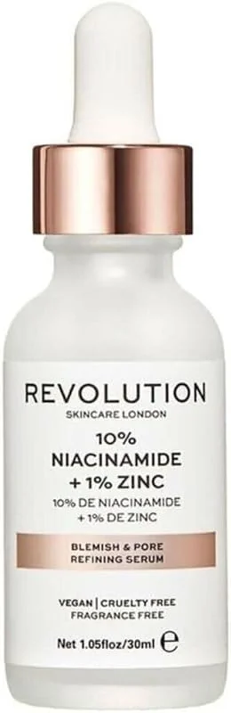 Revolution Skincare Cilt Serumu, %10 Niacinamide + %1 Çinko, 30 ml, Yağ Oranı Düzenleyici, Gözenek Sıkılaştırıcı — Cilt bakımı