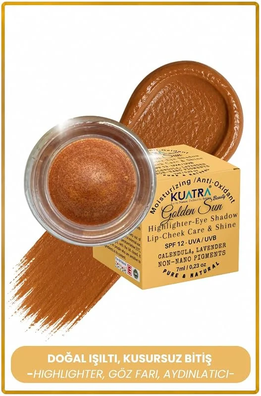 Golden Sun Doğal İçerikli Nemlendirici Antioksidan Işıltı Veren Balm (Highlighter - Göz Farı- Aydınlatıcı) 7ml — Makyaj
