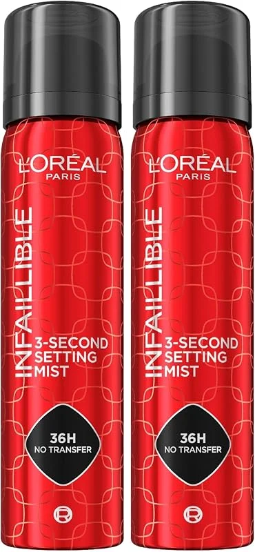 L'Oreal Paris Infaillible 3-Second Makyaj Sabitleme Spreyi (2 paketi)