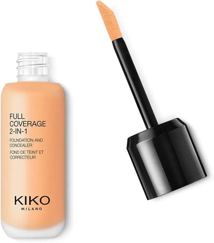 Kiko Milano Fondöten & Kapatıcı-Full Coverage 2-in-1 Foundation & Concealer-95 Neutral Gold-Mat Saten Bitişli — Makyaj