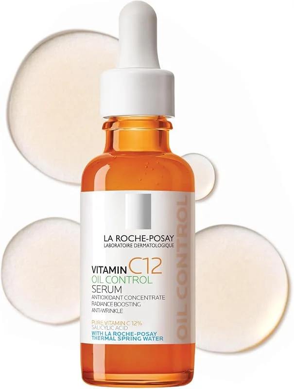 La Roche-Posay Hyaluronik Asit ve Salisilik Asitli Yüz İçin Saf% 12 C Vitamini Yağ Kontrol Serumu, Yağlı ve Karma Ciltler için Nemlendirici Yüz Serumu, Parlaklığı Artırın ve Kırışıklıkları Azaltın — Cilt bakımı