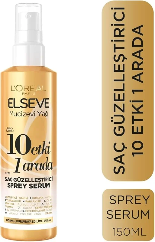 L'Oreal Paris Elseve Mucizevi Yağ 10 Etki 1 Arada Saç Güzelleştirici Sprey Serum 150 ml — Saç bakımı