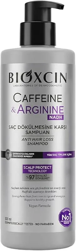 Bioxcin Caffeine & Arginine Şampuan 500 ml – Saç Dökülmesine Karşı Etkili Bakım, BioComplex B11, Kafein + Arjinin Destekli Hızlı Uzama, Tüm Saç Tipleri İçin — Saç bakımı