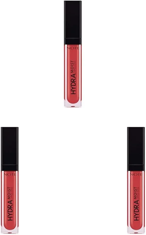 Note Cosmetics Hydramoist Lipgloss 08 Party Mood Nemlendirici Dudak Parlatıcısı, Kırmızı (3 paketi) — Makyaj