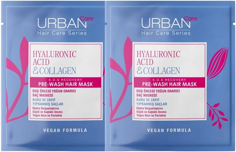 Urban Care Hyaluronik Asit & Kolajen Kuru Ve Cansız Saçlara Özel Duş Öncesi Saç Bakım Maskesi 2X50Ml-Vegan — Saç bakımı