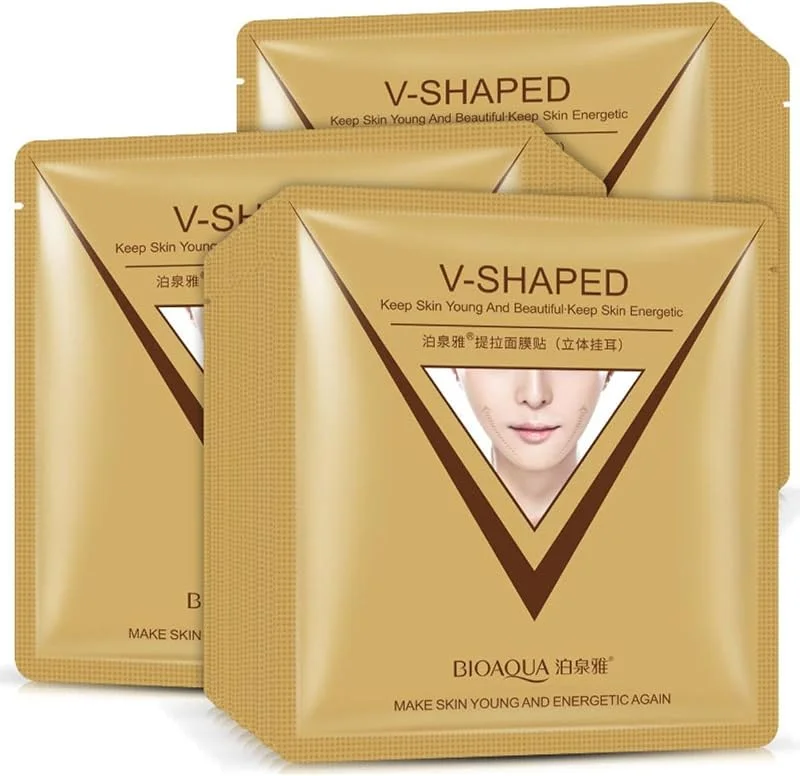 Bioaqua V-shaped Yüz Ovalini Sıkılaştırıcı 3 Boyutlu Kolajen Maske Seti 40 Gr X 3 Adet, MIN381 — Cilt bakımı