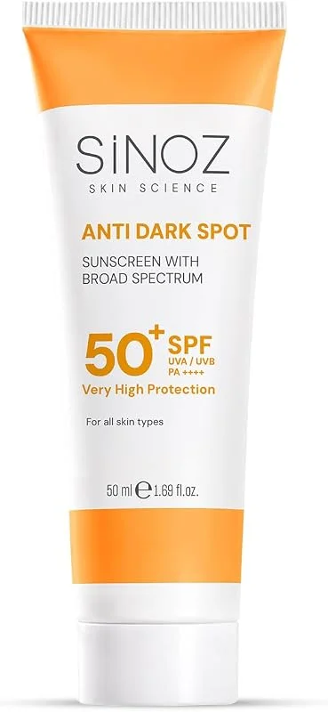 Sinoz Spf50+ Leke Karşıtı Yüksek Koruyucu Yüz Güneş Kremi Tüm Ciltler İçin 50 ml — Cilt bakımı