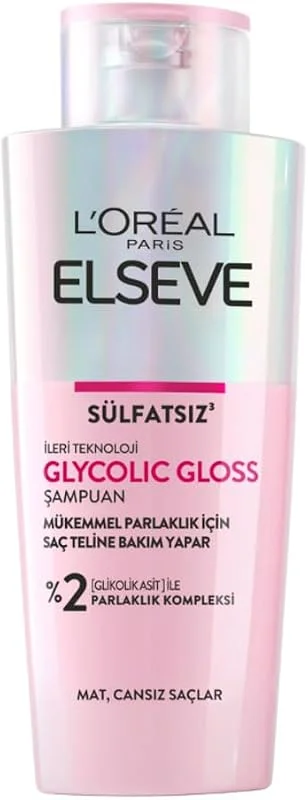 L'Oreal Paris Elseve Glycolic Gloss Mükemmel Parlaklık için Bakım Yapan Şampuan 200 ml — Saç bakımı