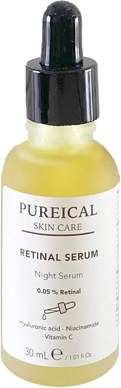 Retinal Serum, niacinamide, ethyl ascorbic acid, leke karşıtı, %0, 05 retinal gece serumu 30 mL — Cilt bakımı