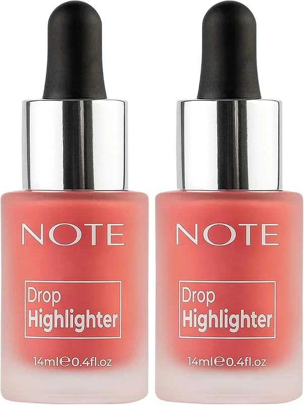 Note Cosmetics Drop Highlighter 01 Pearl Rose Işıltılı Likit Aydınlatıcı (2 paketi) — Makyaj