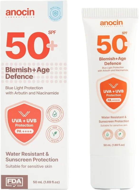 anocin blemish Leke Karşıtı Ve Cilt Tonu Eşitleyici Güneş Koruyucu Krem Spf 50 Yaşlılık Karşıtı 50 ml — Cilt bakımı