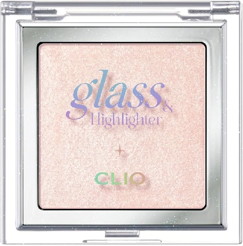 CLIO Doğal Görünüm Sunan Pembe Işıltılı Aydınlatıcı Glass&Highlighter (01 Moon Glow) Luxury Koshort — Makyaj