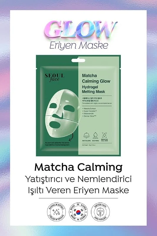 Dermal Seoul Face Matcha Yatıştırıcı Işıltı Veren Eriyen Glow Hidrojel Maske Kore Maskesi 34 gr. — Cilt bakımı