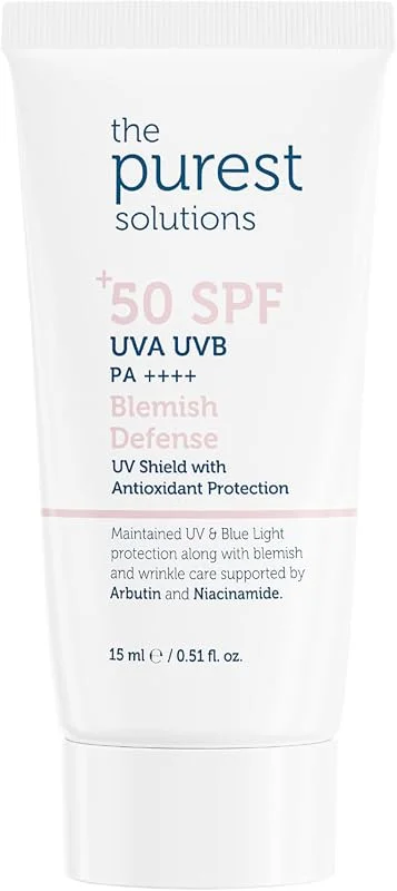 The Purest Solutions Cilt Tonu Eşitleyici Ve Leke Karşıtı Blemish Defense Renkli Güneş Koruyucu Krem SPF 50, Seyahat Boy 15 ml — Cilt bakımı