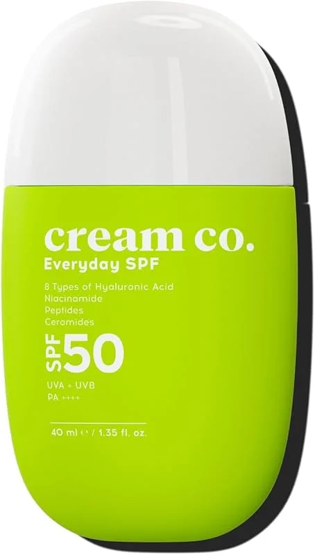 Cream Co. SPF50 Güneş Koruyucu Krem, Leke Karşıtı Nemlendirici Aydınlatıcı, 40 ML, Güneş Serumu — Cilt bakımı