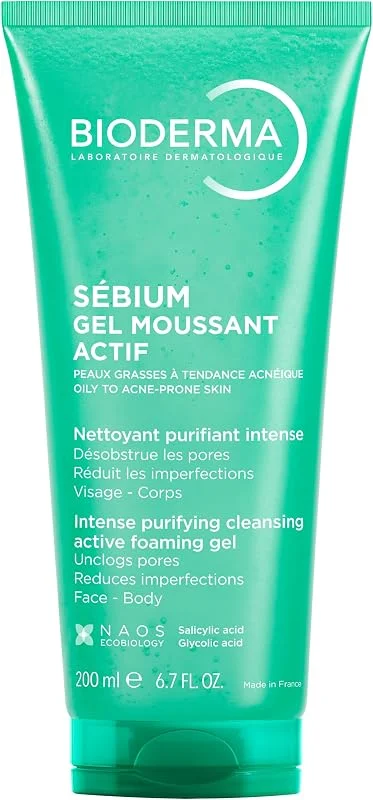 Bioderma Sébium Yağlı, Akne Eğilimli Cilt Sivilce Karşıtı Salisilik Asit Glikolik Asit Temizleme Jeli 200 ml — Cilt bakımı