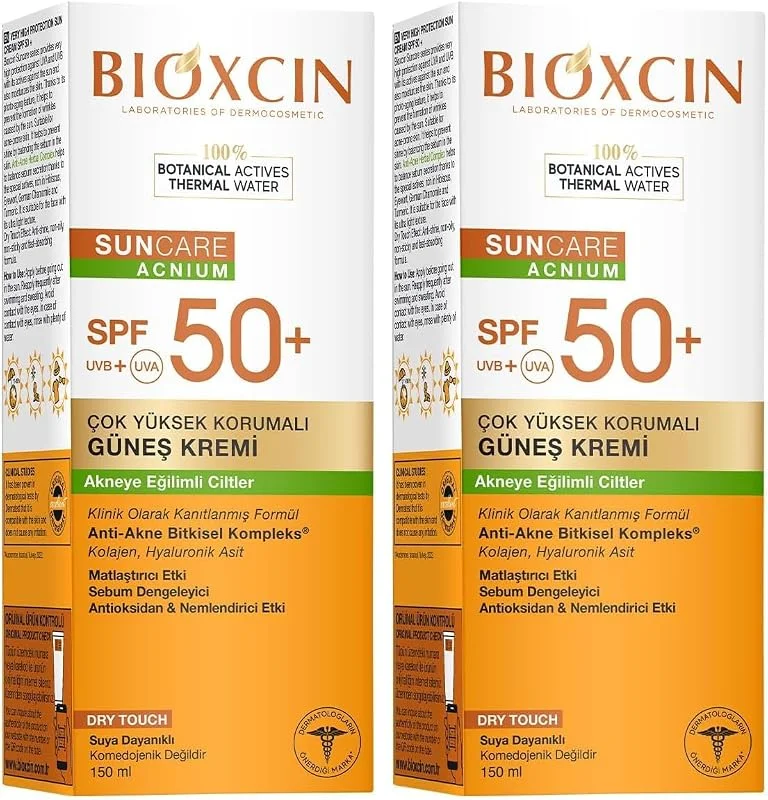 Bioxcin Sun Akneye Eğilimli Cilt Güneş Kremi SPF50+ 150 ML (2 paketi) — Cilt bakımı