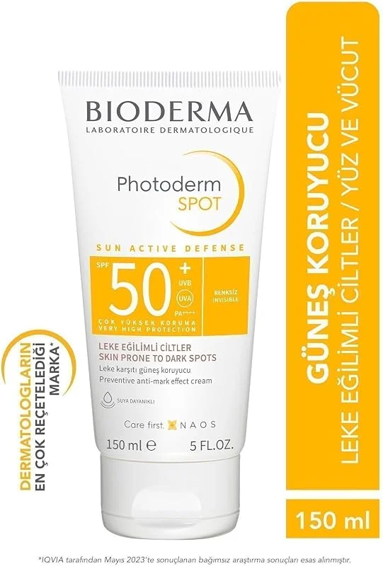 Bioderma Photoderm Spot SPF50+ Güneş Kremi, 150 ml, Yüz ve Vücut Koruyucu — Cilt bakımı