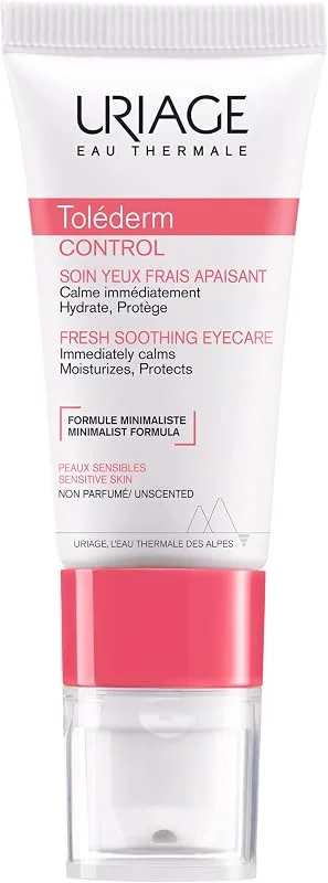 Uriage Tolederm sakinleştirici göz bakımı, hoşgörüsüz, hassas ciltler için, rahatlatır, şişkinlikleri ve koyu göz halkalarını azaltır, minimalist formüllü göz bakımı - son derece uyumlu - 15 ml — Cilt bakımı