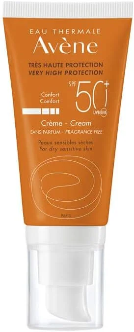 EAU THERMALE AVENE Cream SPF 50+ Kuru Ciltler İçin Güneş Kremi Yüksek Koruma Ve Nemlendirici Etkili 50 ML — Cilt bakımı