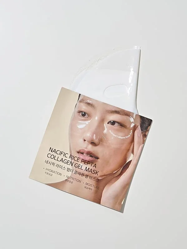 NACIFIC Rice Pepta Collagen Yüz Maskesi, Peptit + Kolajen + Pirinç Özü, Nemlendirici & Sıkılaştırıcı Jel Maske — Cilt bakımı