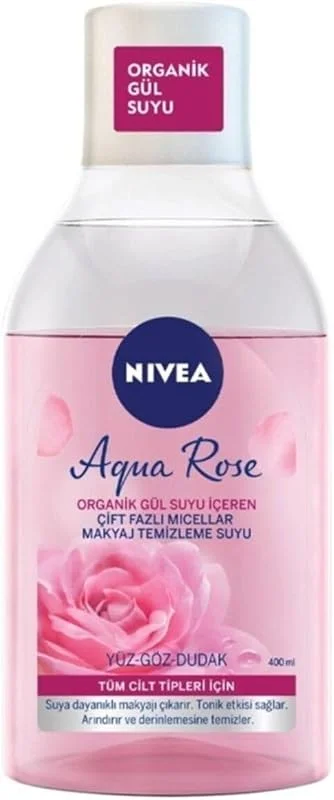 NIVEA Aqua Rose Organik Gül Suyu Içeren Çift Fazlı Temizleme Suyu 400 Ml — Cilt bakımı