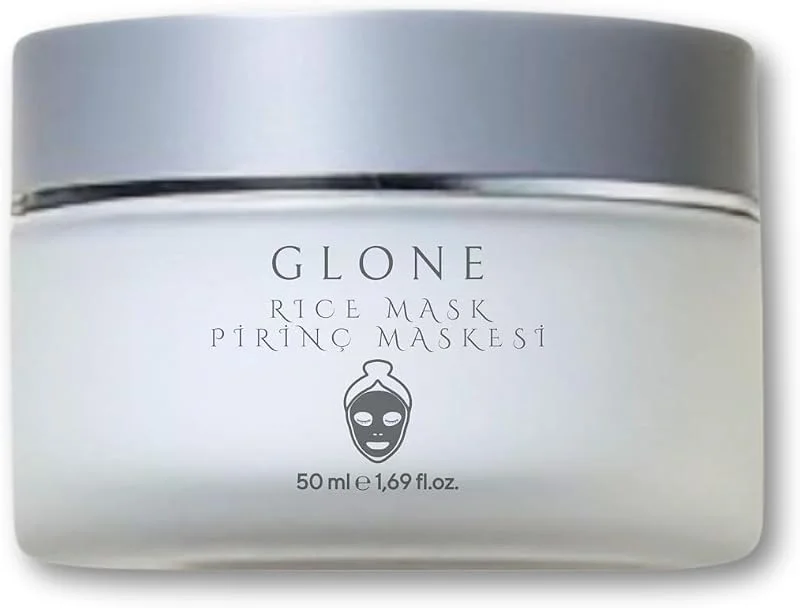 GLONE Aydınlatıcı Pirinç Maskesi, 50ml - Gözenek Arındırıcı ve Leke Karşıtı, AHA & Kil, Porselen Cilt Etkisi — Cilt bakımı