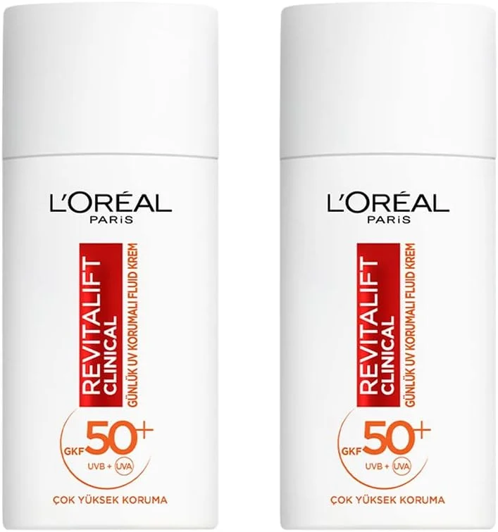 L’Oréal Paris 2'li Revitalift Clinical SPF 50+ Günlük Yüksek UV Korumalı Yüz Güneş Kremi (2 x 50 ml) — Cilt bakımı