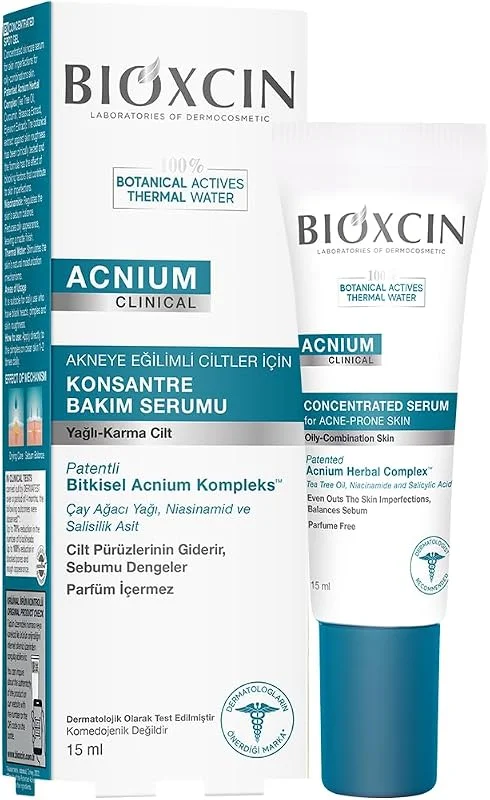 Bioxcin Acnium Konsantre Bakım Serumu 15 ml – Akneye Eğilimli Ciltler İçin Sebum Dengeleyici ve Nemlendirici Serum — Cilt bakımı