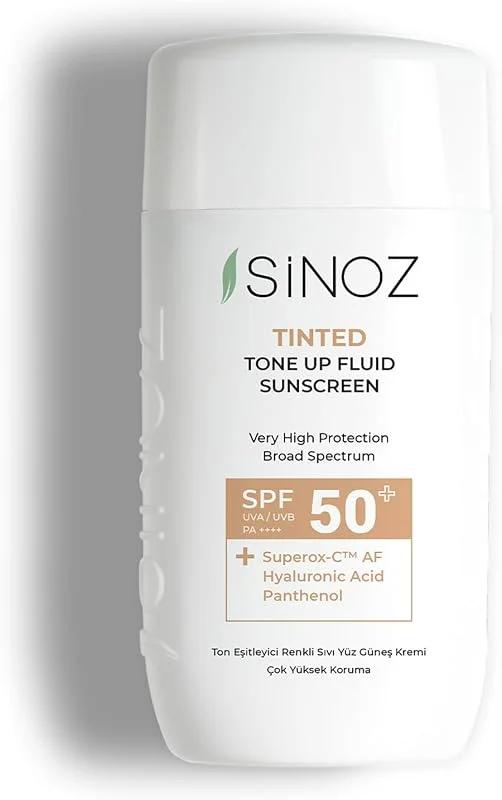 Sinoz Spf50 Tinted Sıvı Yüz Güneş Kremi - Yeni Nesil Güneş Filtreleri Ile Hibrit Formül 50ml — Cilt bakımı